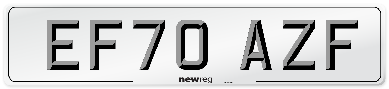EF70 AZF Number Plate from New Reg